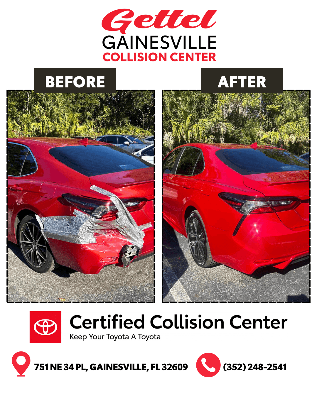 Before and After Collision Repair Example 1