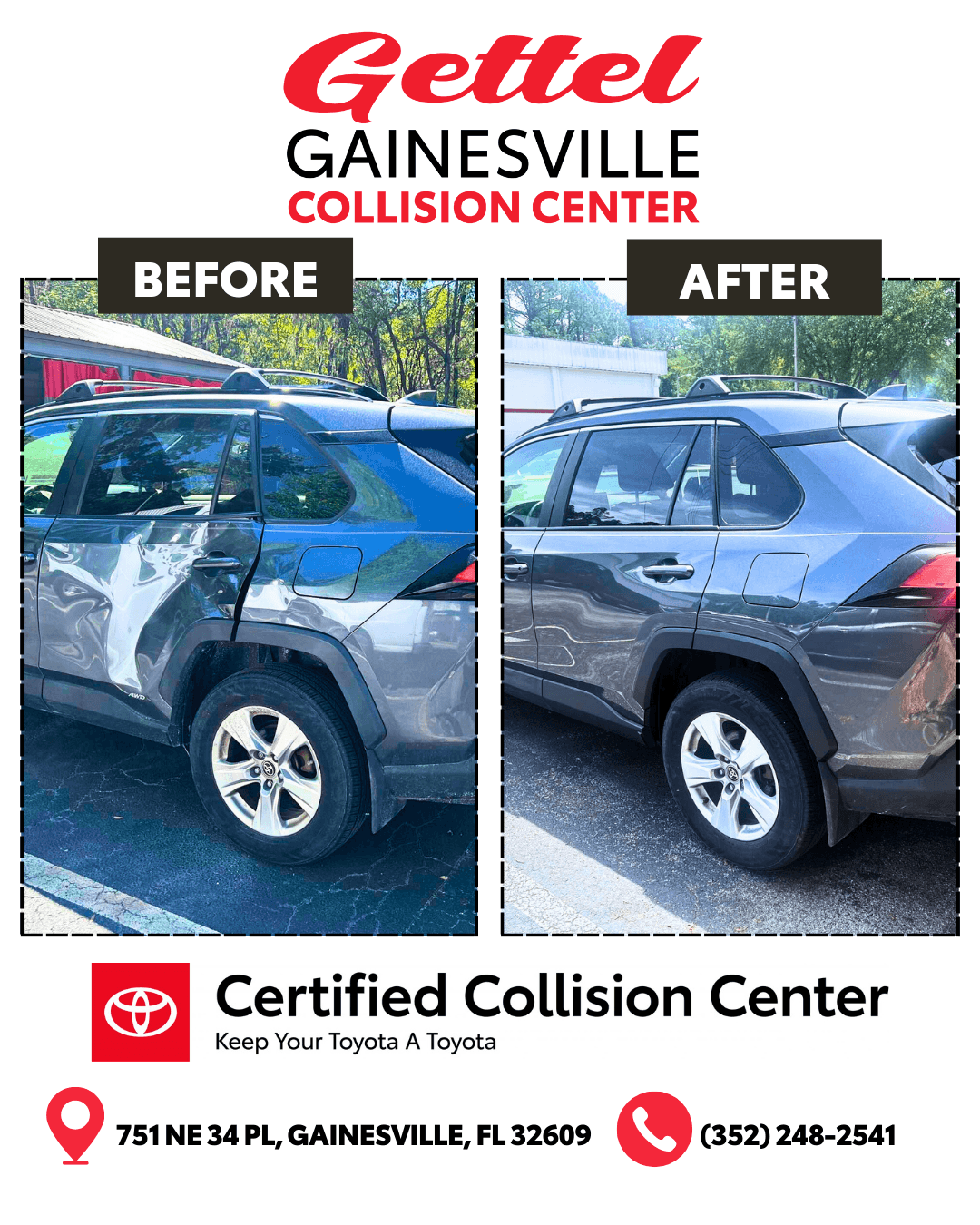 Before and After Collision Repair Example 4